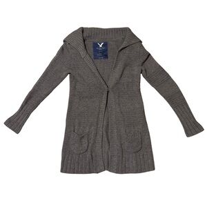 American eagle Gray Open-Front single button knitted cardigan sweater medium